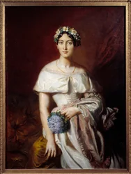 Portræt af Mademoiselle de Cabarrus (Marie-Therese de Cabarrus). Maleri af Theodore Chasseriau (1819-1856)