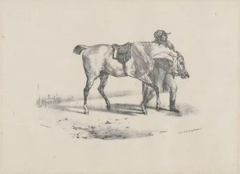 En hest, der bliver gået med inden løbet (A Horse Being Walked Before the Race)