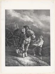 Dreng, der giver havre til en spændt hest (A Boy Giving Oats to a Hitched Horse)