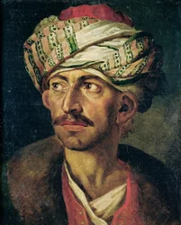 Hoved af en orientaler eller portræt, formodet at være Mustapha, ca. 1819-21
