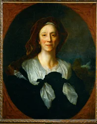 Portræt af Marie Serre, mor til maleren Hyacinthe Rigaud (maleri på lærred)