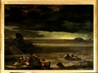 Syndfloden. Maleri af Théodore Géricault (1791-1824), 19. århundrede. Mål 0,97 x 1,3 m. Paris, Louvre-museet