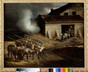 Gipsovnen Maleri af Theodore Gericault (1791-1824) Dim. 0,5x0,6 m.