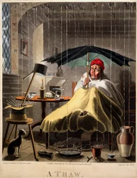 A Thaw, tryk lavet af George Hunt, 1827 (håndfarvet gravering)