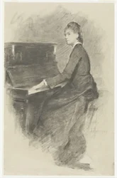 Ved klaveret, ca. 1887.