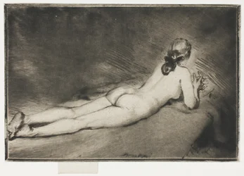 Liggende nøgen figur