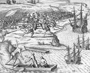Slaget på Jamaica mellem Christopher Columbus og Francisco Poraz, 1504 1631