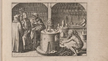 Illustration til Tripus Avrevs, det vil sige tre afhandlinger af udvalgte kemikere.., 1618