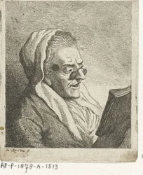 Læser gammel kvinde med pince-nez