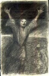 Socialistisk uro (Le Chambard Socialiste), ca. 1894 (blyant)