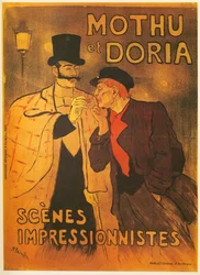Theophile A. Steinlen: Mothu og Doria. Impressionistiske scener. Frankrig ... (litografi)