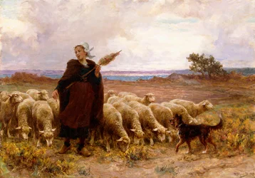 Hyrdinde med sin flok, 1907