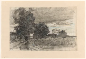 Zandweg i Wijhe under en tung himmel