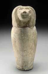 Canopic Krukke med Cynocephalous Head (kalksten)
