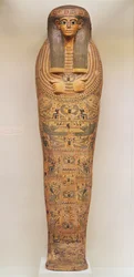 Egyptisk kiste for en unavngiven person dekoreret med rituelle scener, ca. 1050 f.Kr.