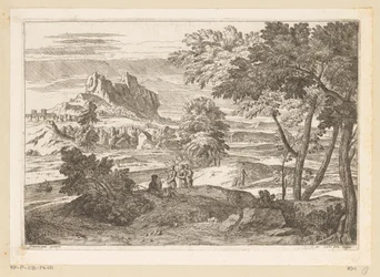 Arkadisk landskab med figurer og kaniner Suite de Paysages (serietitel)