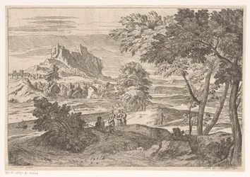 Arkadisk landskab med figurer og kaniner Suite de Paysages (serietitel)