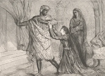 Væk!: plade 7 fra Othello Act 3, Scene 4, ætset 1844, genoptrykt 1900.