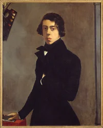 Portræt af kunstneren Selvportræt. Maleri af Theodore Chasseriau (1819-1856) 1835 søn. 0,99x0,82 m - Selvportræt af kunstneren. Maleri af Theodore Chasseriau (1819-1856)