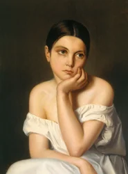 Ung pige (melankoli), ca. 1833-35 (olie på karton)