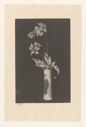Blomster i vase med kinesiske motiver La Chine