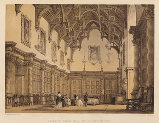 Burleigh Great Hall, Northamptonshire (akvatint)