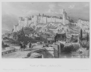 Castle of Chinon, Indre-et-Loir (gravering)