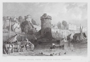 Water Tower, fra Dee Basin, Chester (gravering)
