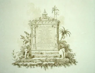 Frontispice til "Oriental Scenery: Twenty-Four Views in Hindoostan", graveret af Thomas (1749-1840) og William (1769-1837) Daniell