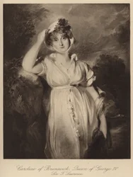 Caroline af Brunswick, dronning af kong George IV (gravering)