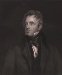 Portræt af den engelske skuespiller John Fawcett (1768-1837), gravering af W J Edwards fra maleri af Thomas Lawrence, 23x32 cm, Virtue and Co Publisher, London