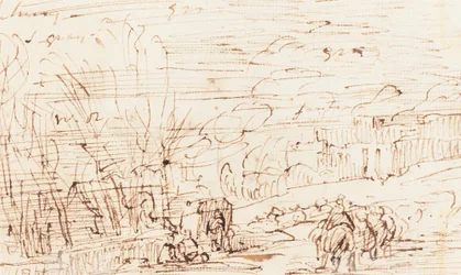 Figurer i et landskab [verso]