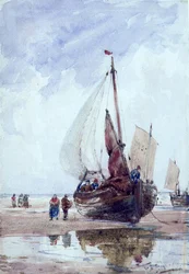 En strandet fiskesmed (akvarel)