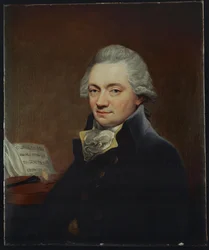 Johann Peter Salomon Joseph Haydns forlægger i London ... (olie på lærred)