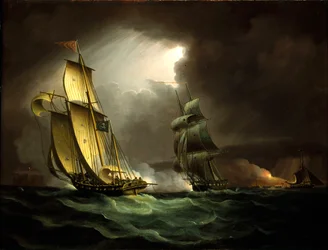 En smugler jaget af en brig