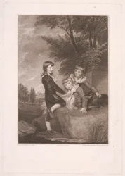 Thomas Philip tredje Lord Grantham, derefter Earl De Grey, med sine brødre, Frederick John og Philip