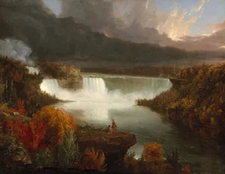 Fjern udsigt over Niagara Falls, 1830