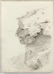 Untitled (detail of a cliff with foliage) 1831 (pencil on paper)