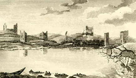 N. Udsigt over ruinerne af Clomines, Co. Wexford, 1791.