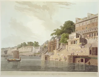 Dusasumade Gaut ved Benares ved floden Ganges, fra Oriental Scenery: Twenty Four Views in Hindoostan, 1796