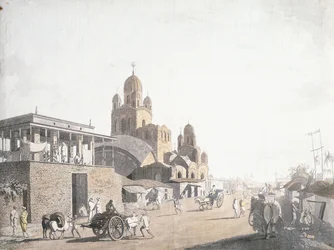 Street Scene, fra "Views in Calcutta" af Thomas Daniell, 1786-1788
