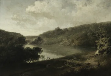 Udsigt over en sø, ca. 1830 (olie på lærred)