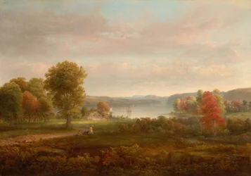 Udsigt over Hudson i efteråret