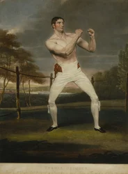 Thomas Belcher, graveret af Charles Turner (1775-1857) (farvet litho)