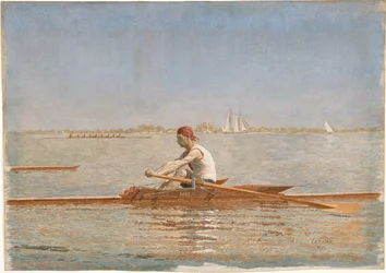 John Biglin i en enkeltsculler