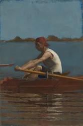 John Biglin i en singlesculler