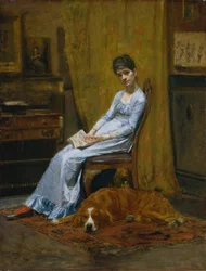 Kunstnerens Hustru og hans Setterhund, ca. 1884-89.