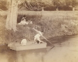 Two Boys Playing at the Creek, 4. juli 1883, 1883.