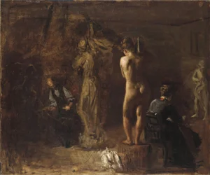 William Rush skærer sin allegoriske figur af Schuylkill-floden, 1876