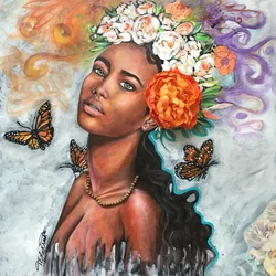 Monarch Beauty, 2018 (blandede medier på lærred)